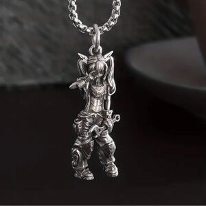{NEW} Silver Anime Character Longline Pendant Necklace